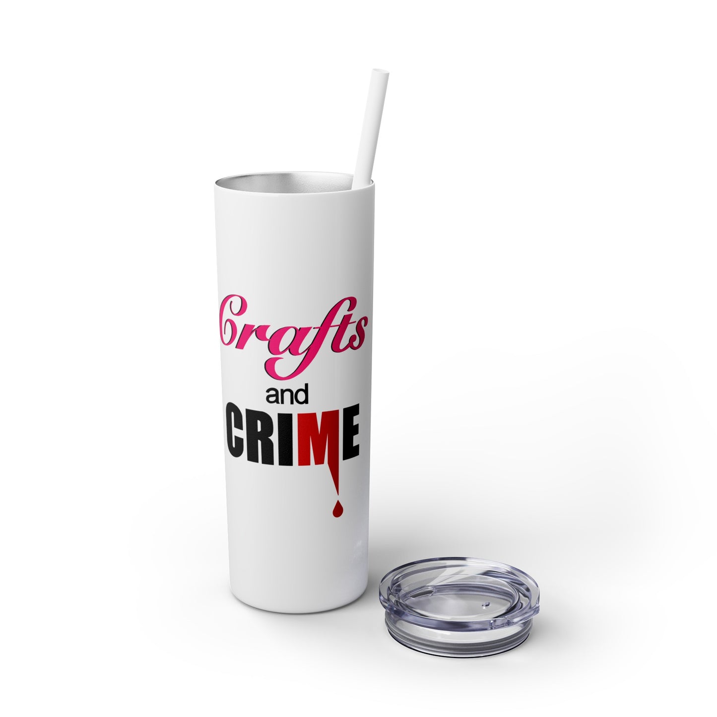 Crafts and Crime™ Skinny Tumbler with Straw, 20oz