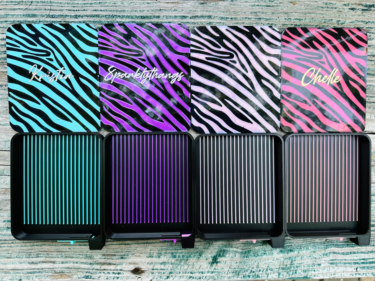 Zebra Print Diamond Art Tray w/ Prism Effect