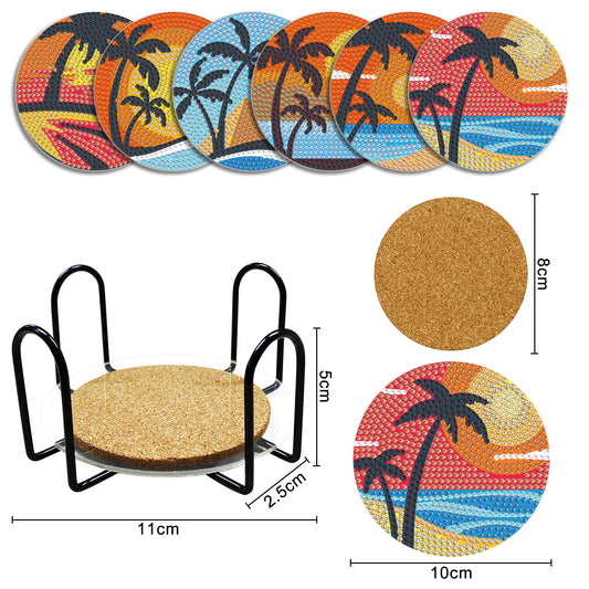 Diamond Art Coasters- Palm Sunset Series